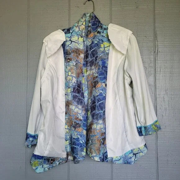 Alberto Makali Abstract Print Multicolor Blazer. Size L - Picture 6 of 9